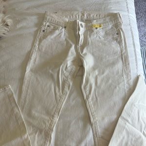 7 for all mankind, white/cream jeans, size 26